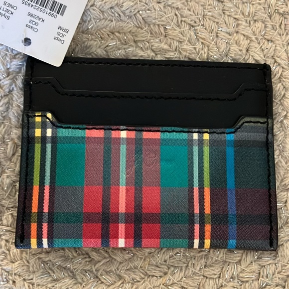 J. Crew Accessories Nwt Jcrew Super Cute Madras Leather Cardholder